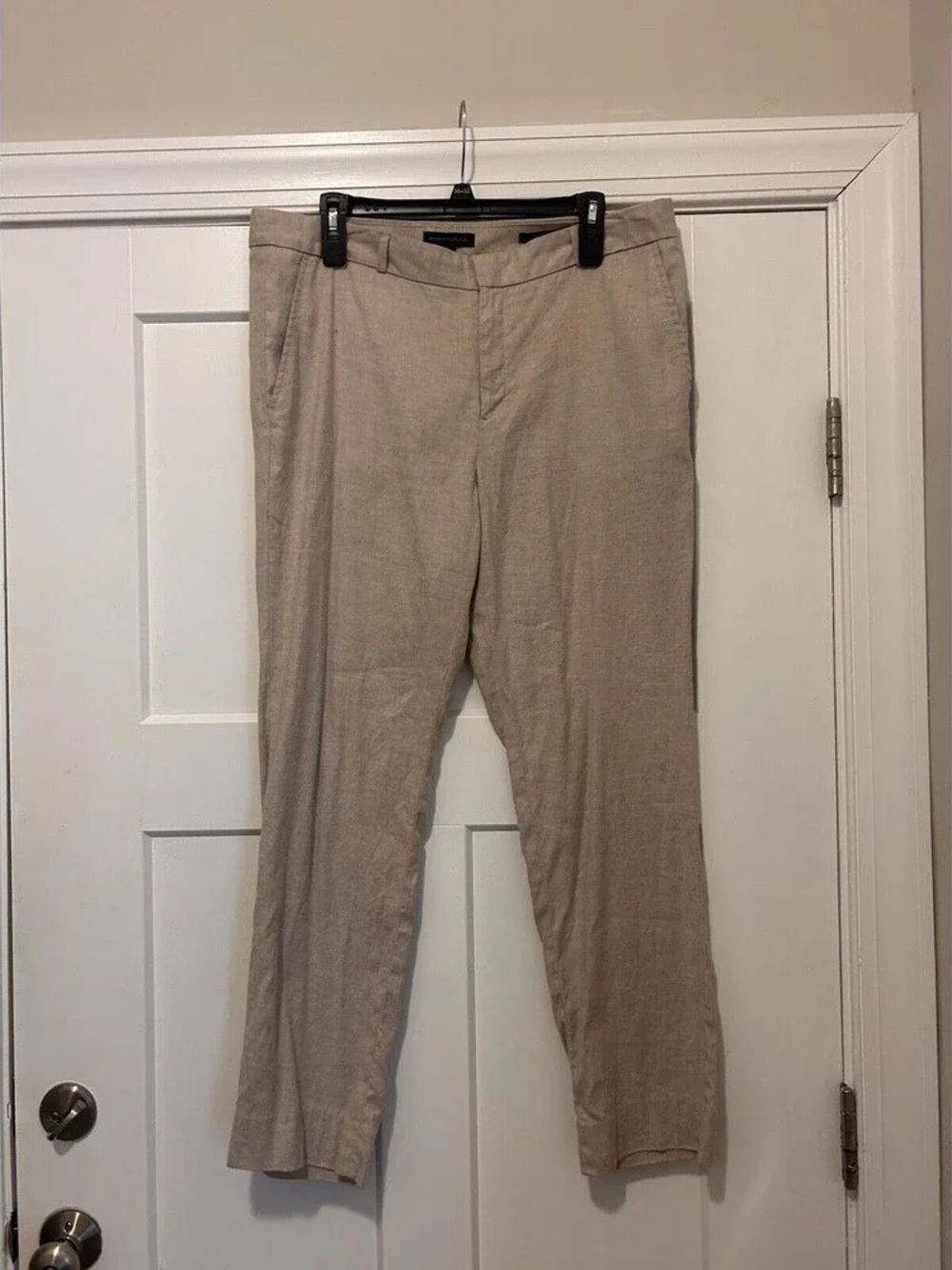 Women's Straight Leg Beige Dress Pants